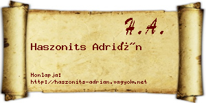 Haszonits Adrián névjegykártya